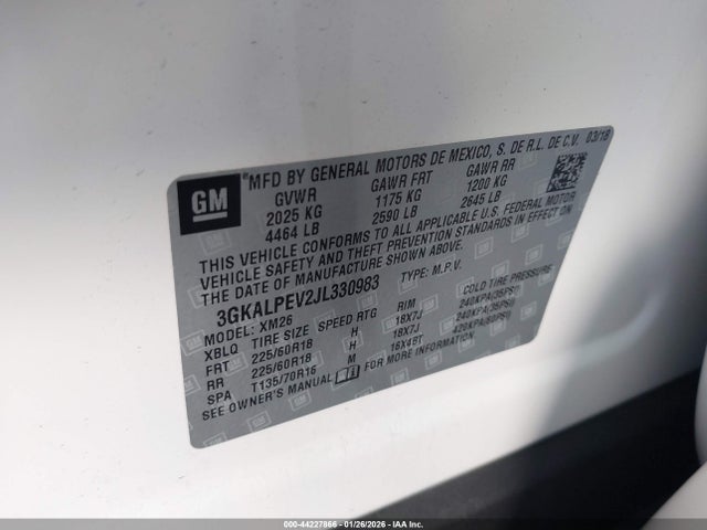 3GKALPEV2JL330983 GMC Terrain Slt