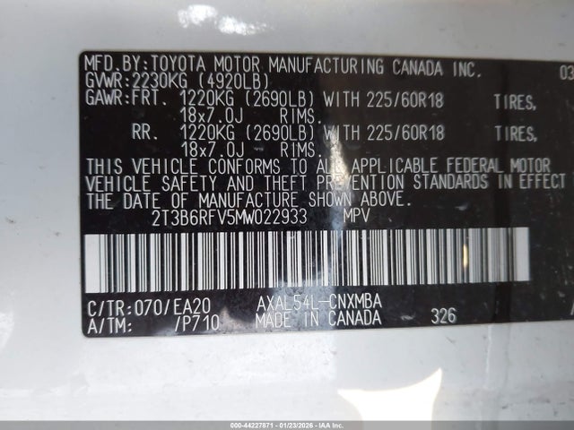 2021 TOYOTA RAV4 HYBRID 2T3B6RFV5MW022933 Photo 8