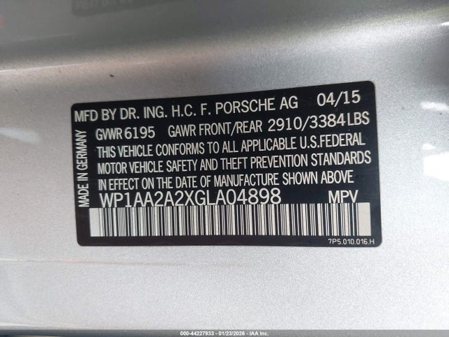 2016 PORSCHE CAYENNE WP1AA2A2XGLA04898 Photo 8