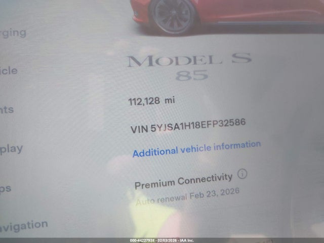 2014 TESLA MODEL S 5YJSA1H18EFP32586 Photo 6