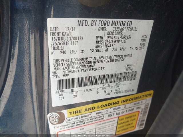 2015 FORD EXPEDITION EL 1FMJK1JT2FEF20057 Photo 8