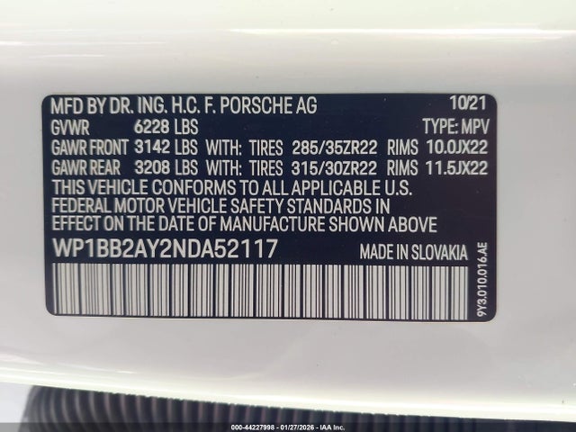 2022 PORSCHE CAYENNE COUPE WP1BB2AY2NDA52117 Photo 8