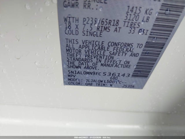 5N1AL0MN9FC536143 Infiniti QX60