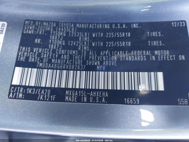 2024 TOYOTA COROLLA CROSS 7MUDAABG6RV082637 Photo 8