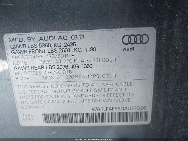 2013 AUDI Q5 WA1LFAFP6DA077326 Photo 8