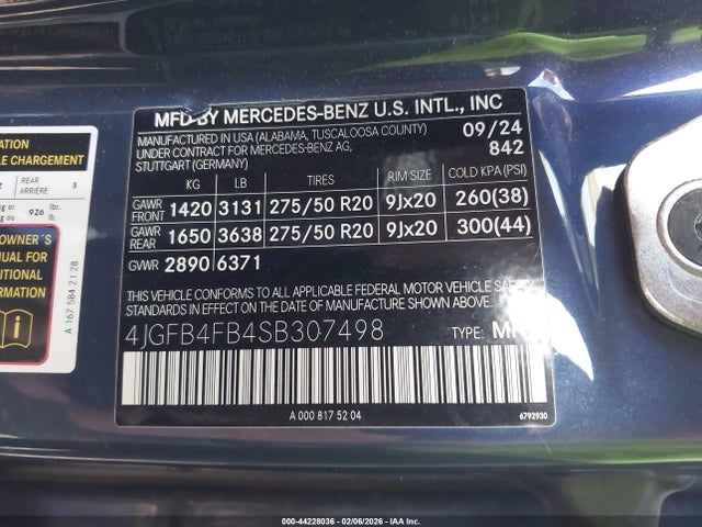 4JGFB4FB4SB307498 Mercedes-Benz Gle 350 4matic