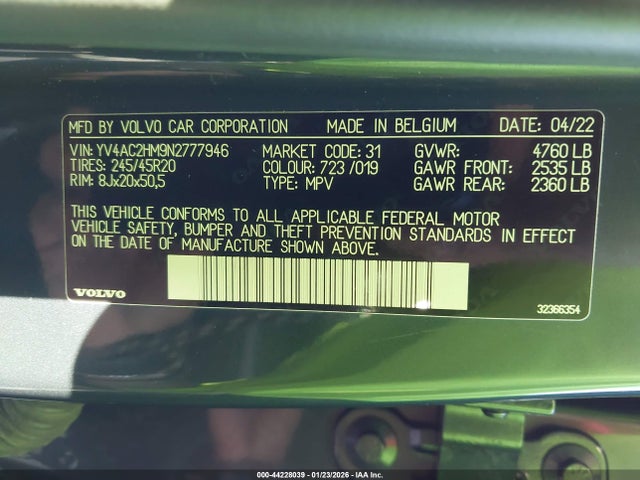 YV4AC2HM9N2777946 Volvo Xc40 T4 R-design
