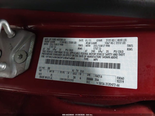 2015 FORD ESCAPE 1FMCU9G93FUB41488 Photo 8
