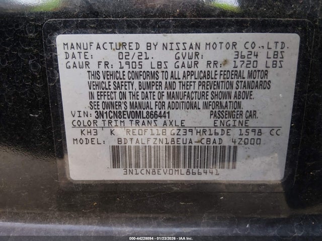 Nissan Versa Sv Xtronic Cvt 2021 3N1CN8EV0ML866441 Image 9