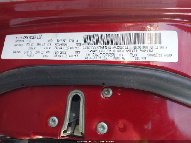 Aukcja sprzedaży 2009 Dodge Ram 1500 Slt/sport/trx, vin: 1D3HV18P69S768506, numer aukcji: 44228197