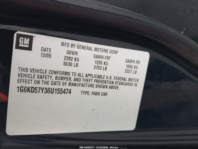 2006 CADILLAC DTS 1G6KD57Y36U155474 Photo 8