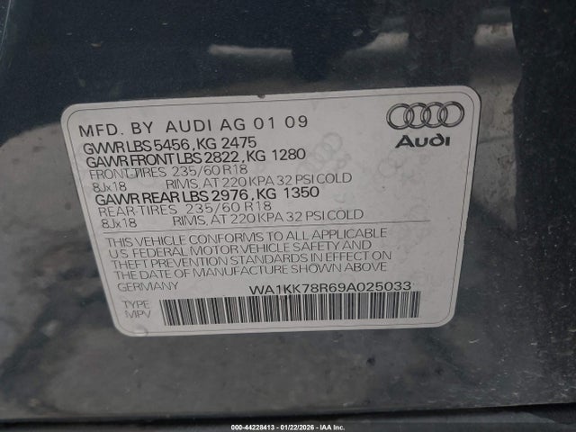 2009 AUDI Q5 WA1KK78R69A025033 Photo 8