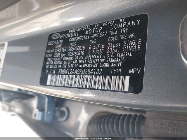 KM8K12AA9KU284132 Hyundai Kona Se