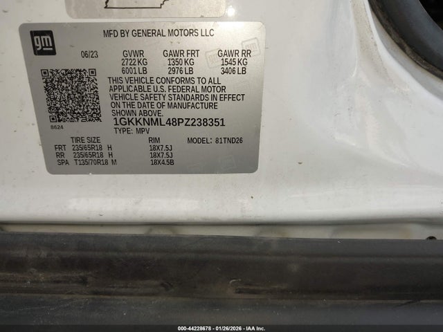 1GKKNML48PZ238351 GMC Acadia Fwd Slt