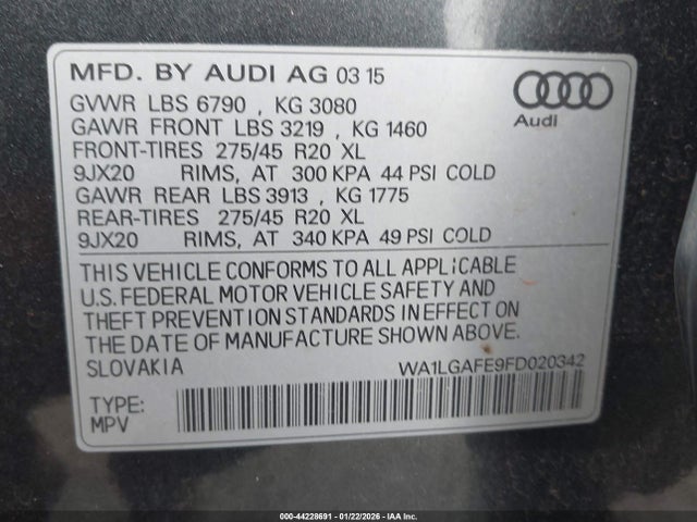 2015 AUDI Q7 WA1LGAFE9FD020342 Photo 8