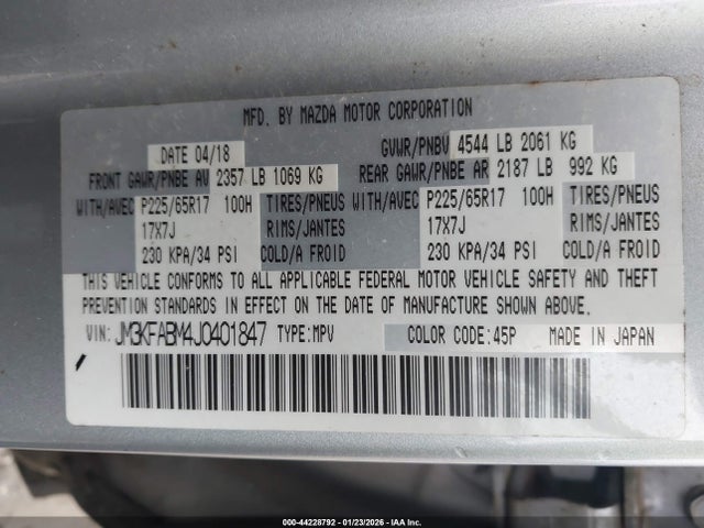 2018 MAZDA CX-5 JM3KFABM4J0401847 Photo 8