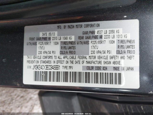 Mazda Cx-5 Touring 2014 JM3KE4CY3E0348991 Image 9