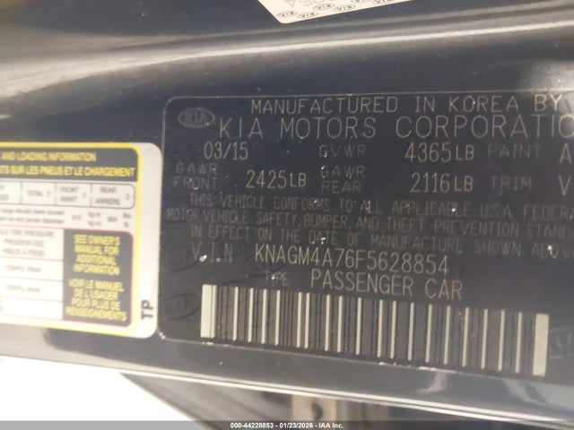 KIA Optima Lx 2015 KNAGM4A76F5628854 Image 9