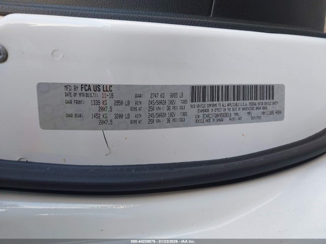 44228876 :رقم المزاد ، 2C4RC1FG0KR583610 vin ، 2019 Chrysler Pacifica Touring Plus مزاد بيع