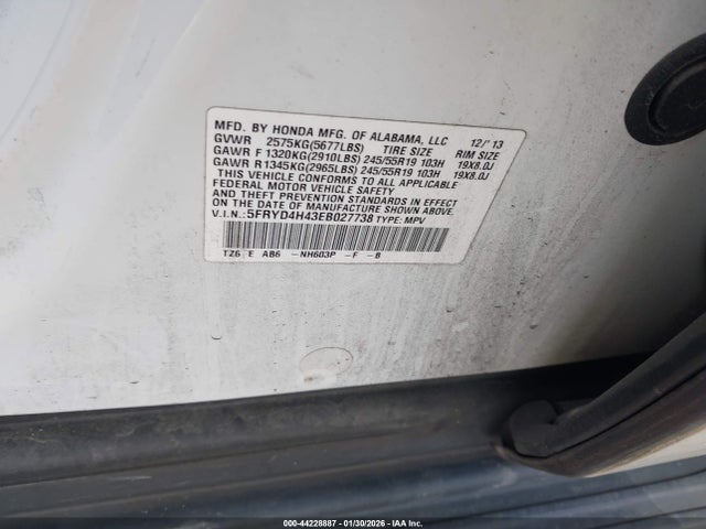 Aukcja sprzedaży 2014 Acura Mdx Technology Package, vin: 5FRYD4H43EB027738, numer aukcji: 44228887