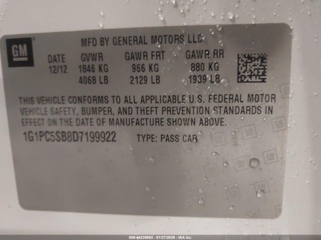 2013 CHEVROLET CRUZE 1G1PC5SB8D7199922 Photo 8