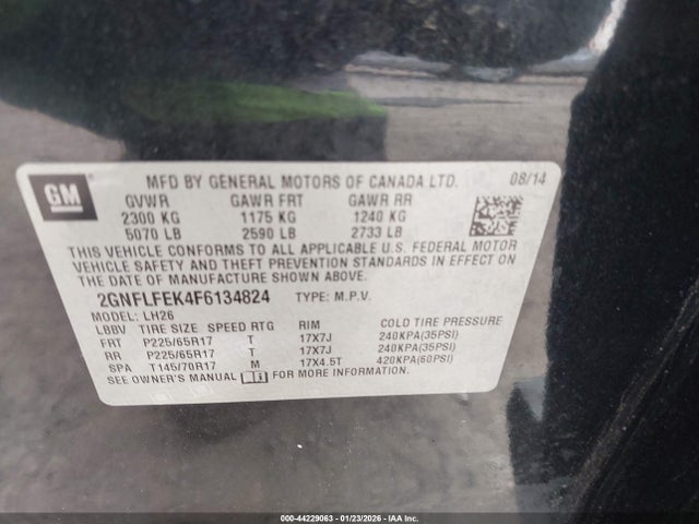 Chevrolet EQUINOX 1LT 2015 2GNFLFEK4F6134824 Image 9
