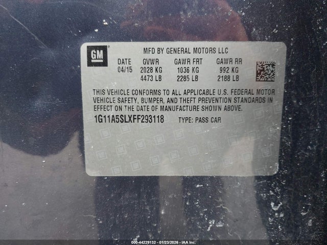 1G11A5SLXFF293118 Chevrolet Malibu 1fl