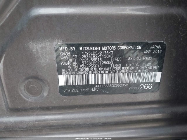 2016 MITSUBISHI OUTLANDER JA4AZ3A38GZ052352 Photo 8