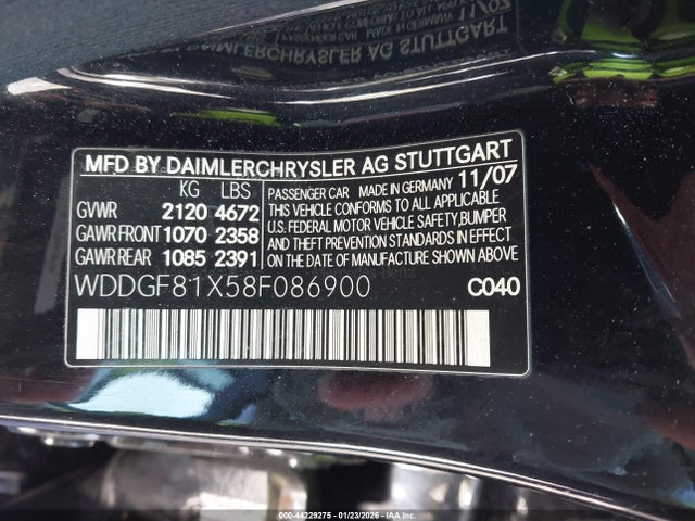 Aukcja sprzedaży 2008 Mercedes-benz C 300 Sport 4matic, vin: WDDGF81X58F086900, numer aukcji: 44229275