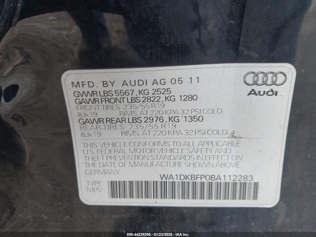 2011 AUDI Q5 WA1DKBFP0BA112283 Photo 8