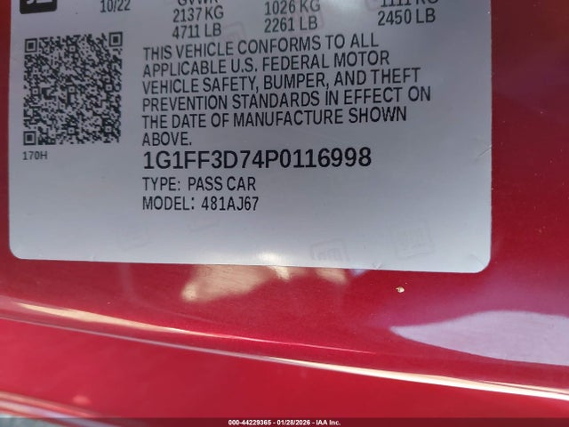 2023 CHEVROLET CAMARO 1G1FF3D74P0116998 Photo 8