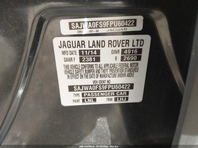 2015 JAGUAR XF SAJWA0FS9FPU60422 Photo 8