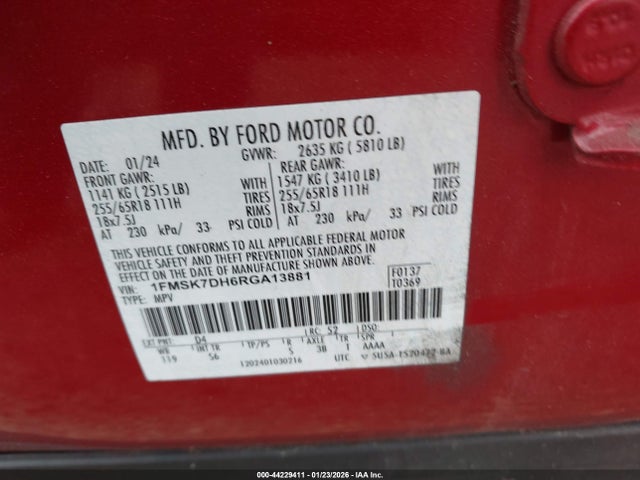 2024 FORD EXPLORER 1FMSK7DH6RGA13881 Photo 8