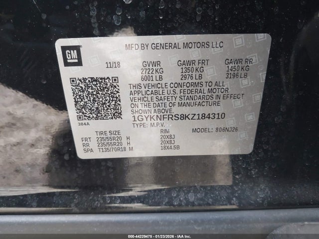 2019 CADILLAC XT5 1GYKNFRS8KZ184310 Photo 8