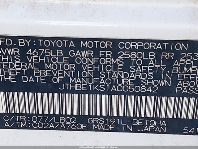 2010 LEXUS GS 350 JTHBE1KS1A0050842 Photo 8