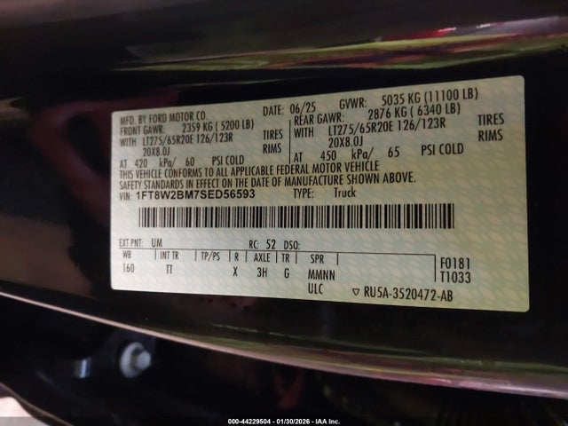 Продаж на аукціоні авто 2025 Ford F-250 Platinum, vin: 1FT8W2BM7SED56593, номер лоту: 44229504