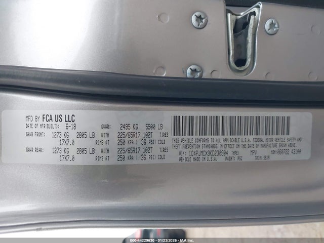 2019 JEEP CHEROKEE 1C4PJMCX9KD230904 Photo 8