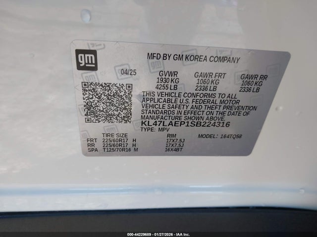 Продажа на аукционе авто 2025 Buick Envista Preferred Fwd, vin: KL47LAEP1SB224316, номер лота: 44229689