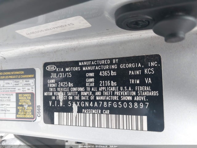 KIA OPTIMA EX 2015 5XXGN4A78FG503897 Image 9