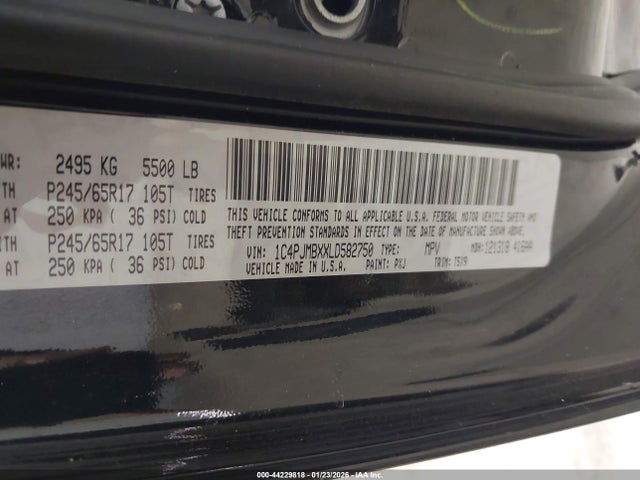 1C4PJMBXXLD582750 Jeep Cherokee Trailhawk 4x4