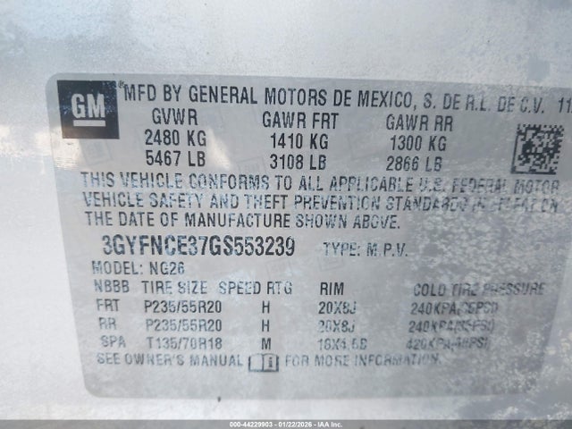 2016 CADILLAC SRX 3GYFNCE37GS553239 Photo 8