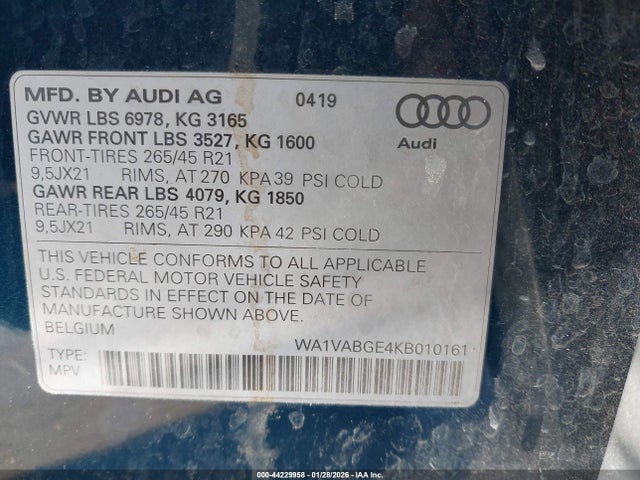 2019 AUDI E-TRON WA1VABGE4KB010161 Photo 8