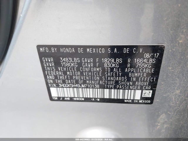 3HGGK5H49JM710138 Honda FIT LX