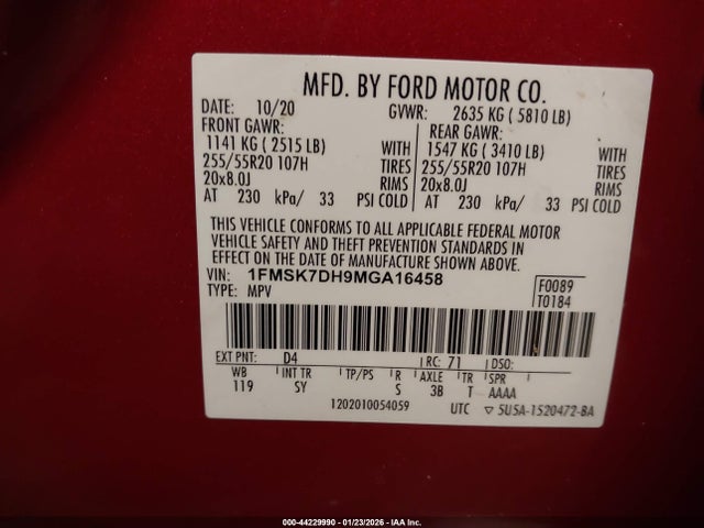 2021 FORD EXPLORER 1FMSK7DH9MGA16458 Photo 8