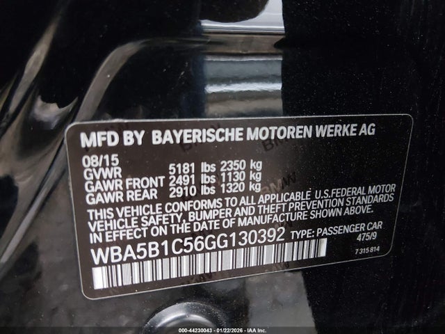 2016 BMW 535I WBA5B1C56GG130392 Photo 8