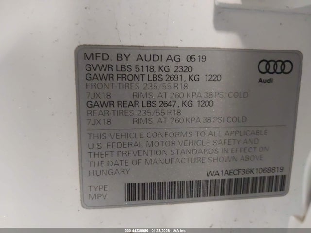 2019 AUDI Q3 WA1AECF36K1068819 Photo 8