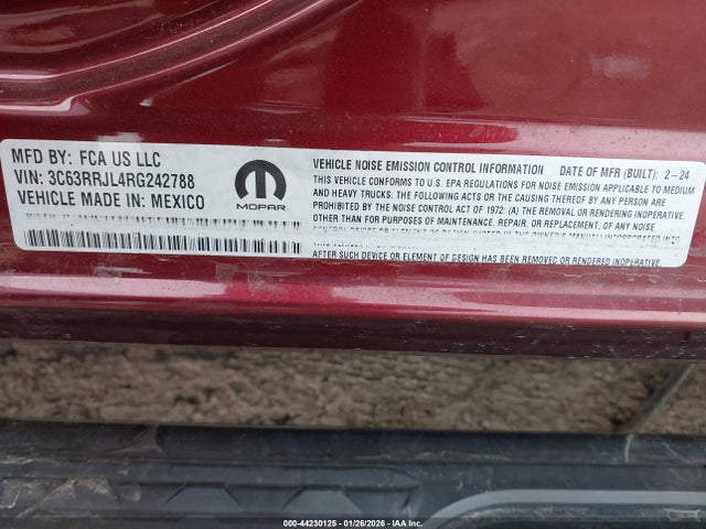 2024 Ram 3500 Laramie მანქანა იყიდება აუქციონზე, vin: 3C63RRJL4RG242788, აუქციონის ნომერი: 44230125