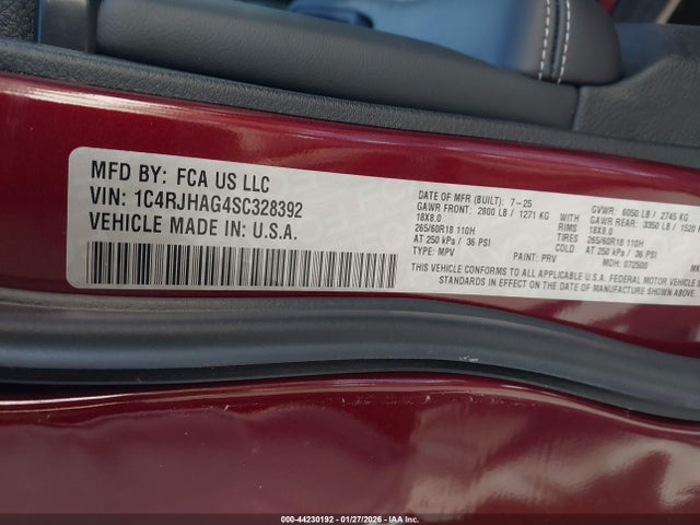 Продажа на аукционе авто 2025 Jeep Grand Cherokee Laredo X 4x4, vin: 1C4RJHAG4SC328392, номер лота: 44230192