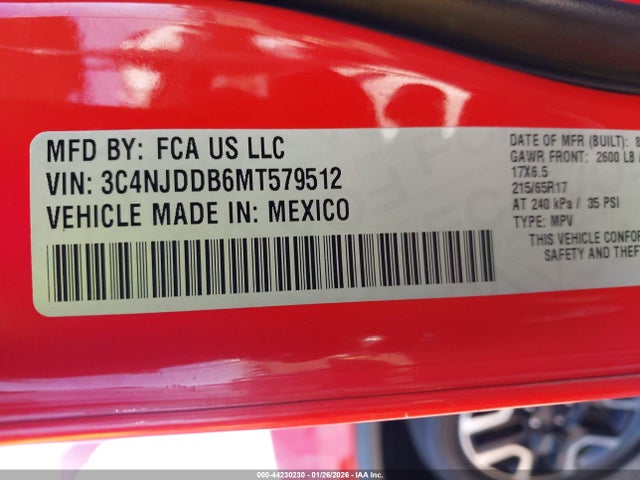3C4NJDDB6MT579512 Jeep Compass Trailhawk 4x4
