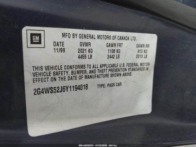 2000 BUICK CENTURY 2G4WS52J6Y1194018 Photo 8
